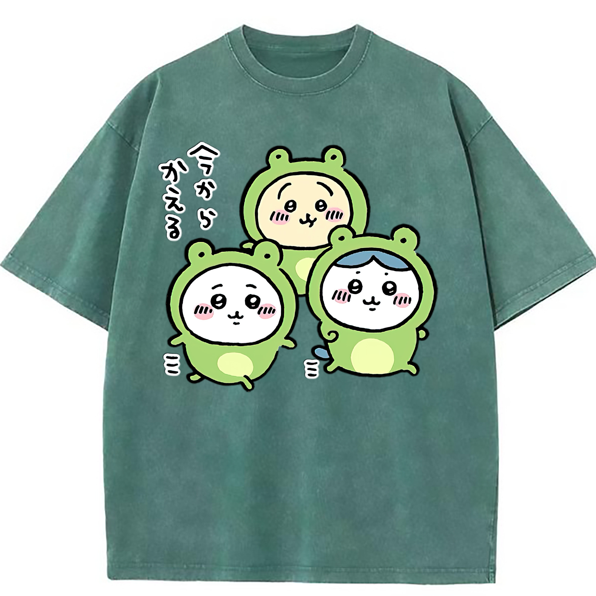 （画像用） ちいかわ ハチワレ Chii-kawa hachiware 綿100% ヴィンテージ風 半袖Tシャツ（フロントプリント）